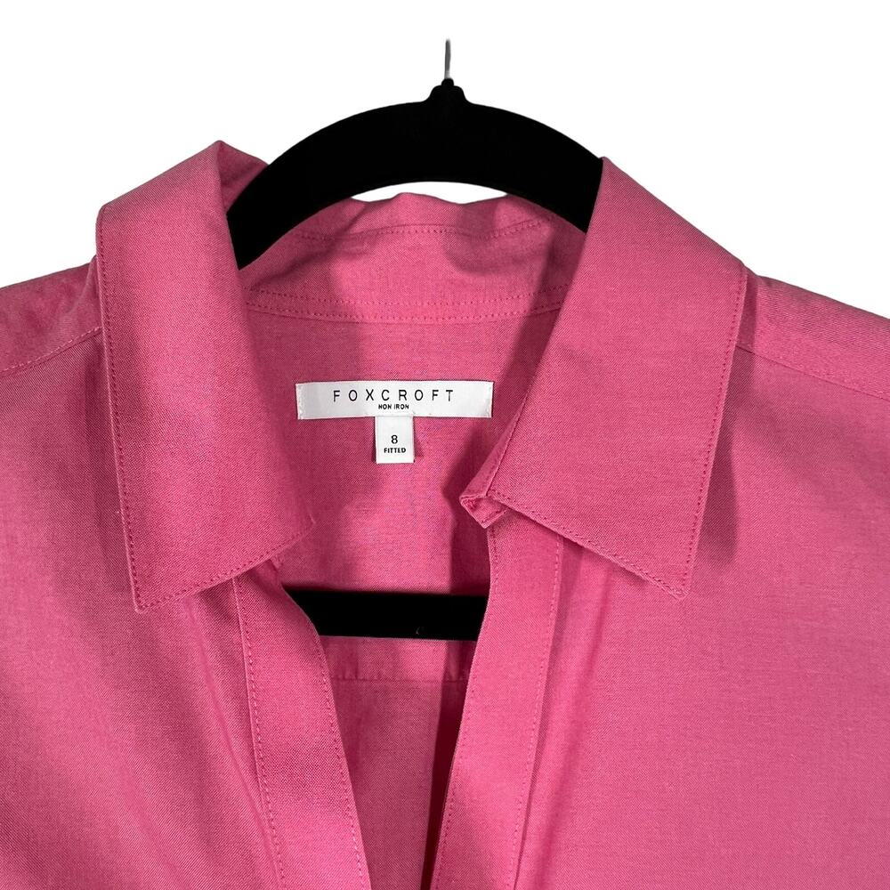 Foxcroft Womens Button Front Top Size 8 Fitted Re… - image 2